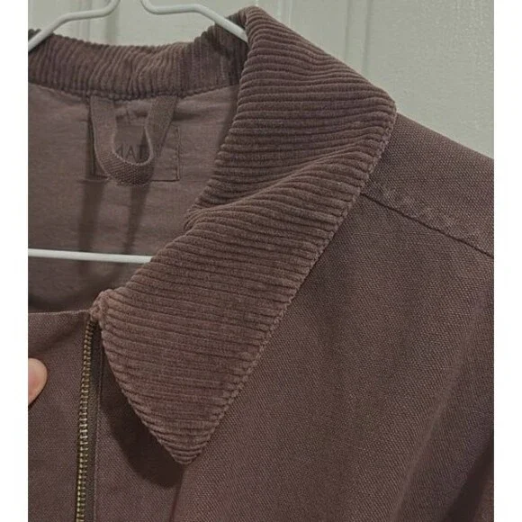 NWT MATE THE LABEL WOMEN'S COTTON CANVAS CHORE JACKET BROWN $220 - Picture 3 of 9